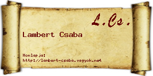 Lambert Csaba névjegykártya